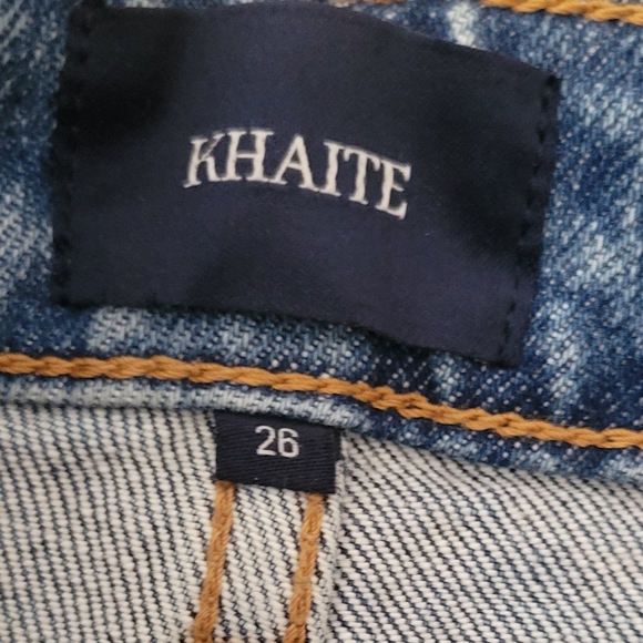 KHAITE Abigail Straight-Leg Jeans High Waist Cropped Blue Size 26 - Picture 8 of 11